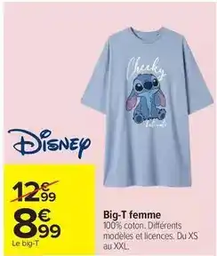 Carrefour Disney - big-t femme offre