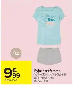 Carrefour Tex - pyjashort femme offre