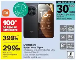 Carrefour Total - smartphone redmi note 15 pro offre