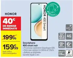 Carrefour Honor - smartphone 400 smart noir offre