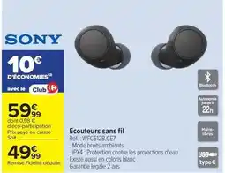 Carrefour Sony - ecouteurs sans fil offre