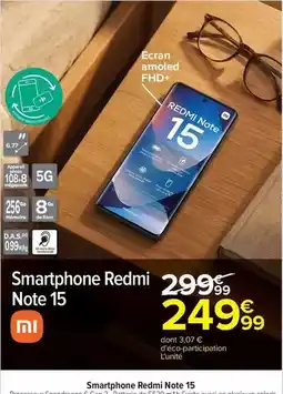 Carrefour Ram - smartphone redmi note 15 offre