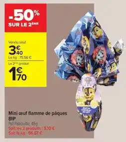 Carrefour Contact Bip - mini oeuf flamme de pâques offre