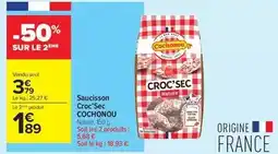 Carrefour Contact Saucisson croc' sec offre
