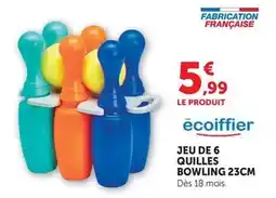 Bi1 Jeu de 6 quilles bowling 23cm offre