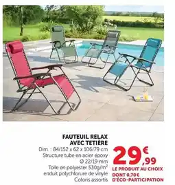 Bi1 Dim - fauteuil relax avec tetière offre
