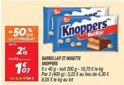 Netto Knoppers - barres lait et noisette offre