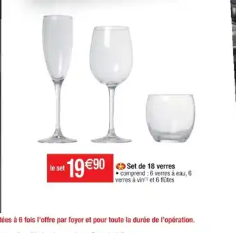 Cora x Carrefour Set de18 verres offre