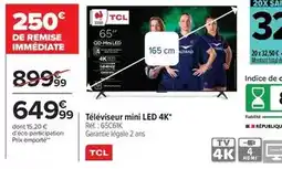Carrefour Tcl - téléviseur mini led 4k offre