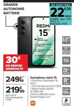 Carrefour Ram - smartphone redmi 15 offre