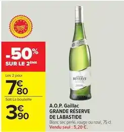 Carrefour Labastide - a.o.p. gaillac offre