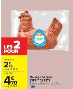 Carrefour Moulage au cacao offre