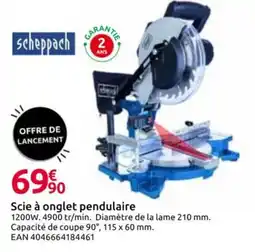 Mr Bricolage SCHEPPACH Scie à onglet pendulaire offre