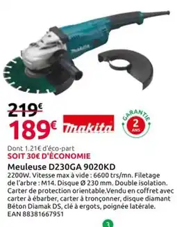 Mr Bricolage MAKITA Meuleuse D230GA 9020KD offre