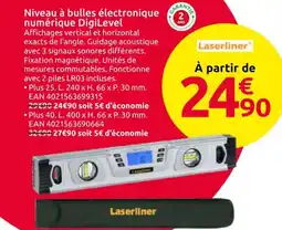 Mr Bricolage LASERLINER Niveau à bulles électronique numérique DigiLevel offre