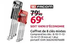 Mr Bricolage FACOM Coffret de 8 clés mixtes offre