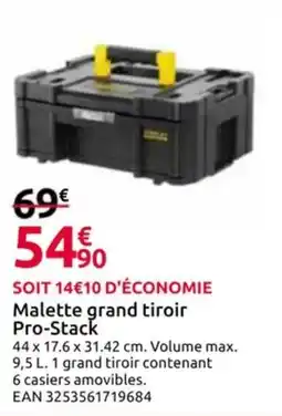 Mr Bricolage Malette grand tiroir Pro-Stack offre