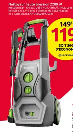 Mr Bricolage Nettoyeur haute pression 2200 W offre