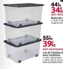 Mr Bricolage Lot de 3 boîtes de avec roulettes offre