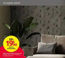 Mr Bricolage Papier peint lignes dorées noir offre