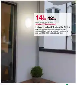Mr Bricolage Hublot rond à LED integrée Pictor offre