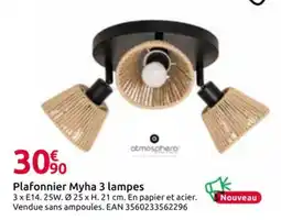 Mr Bricolage Plafonnier Myha 3 lampes offre