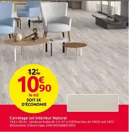 Mr Bricolage Carrelage sol intérieur Natural offre