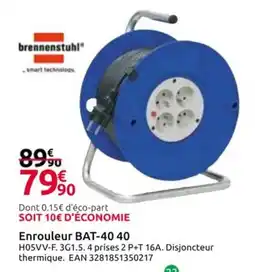 Mr Bricolage BRENNENSTUHI Enrouleur BAT-40.40 offre