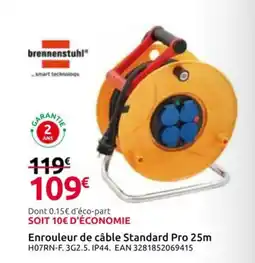 Mr Bricolage Enrouleur de câble Standard Pro 25m offre