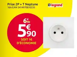 Mr Bricolage LEGRAND Prise 2P + T Neptune offre
