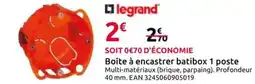 Mr Bricolage LEGRAND Boîte à encastrer batibox 1 poste offre