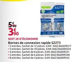 Mr Bricolage Bornes de connexion rapide S2273 offre