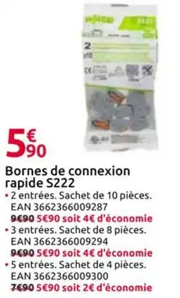 Mr Bricolage Bornes de connexion rapide S222 offre