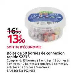 Mr Bricolage Boîte de 50 bornes de connexion rapide S2273 offre