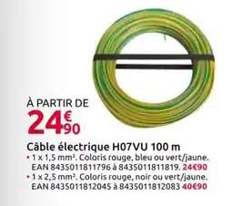Mr Bricolage Câble électrique H07VU 100 m offre