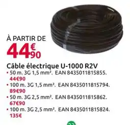 Mr Bricolage Câble électrique U-1000 R2V offre