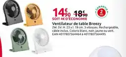 Mr Bricolage Ventilateur de table Breezy offre