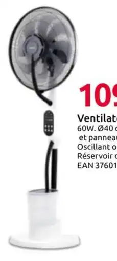 Mr Bricolage Ventilateur brumisateur d'air DC offre