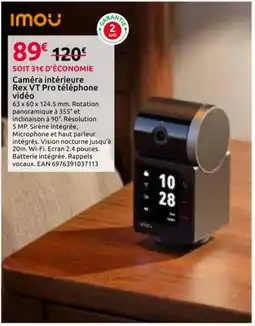 Mr Bricolage Caméra intérieure Rex VT Pro téléphone vidéo offre