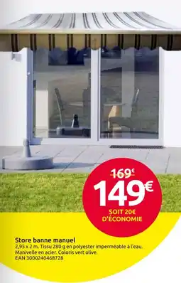 Mr Bricolage Store banne manuel offre