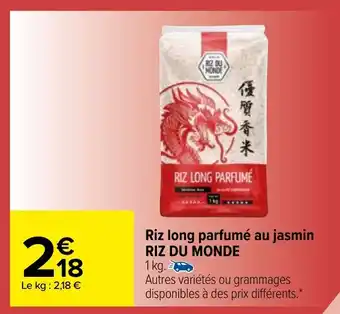 Carrefour Riz long parfumé au jasmin RIZ DU MONDE offre