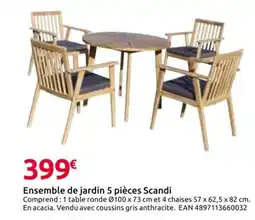 Mr Bricolage Ensemble de jardin 5 pièces Scandi offre