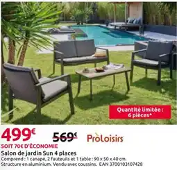 Mr Bricolage Salon de jardin Sun 4 places offre