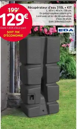 Mr Bricolage EDA Récupérateur d'eau 310L + KIT offre