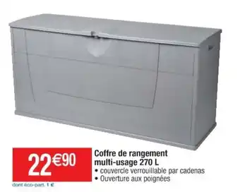 Cora x Carrefour Coffre de rangement multi-usage 270 L offre