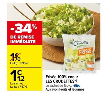 Carrefour Frisée 100% coeur LES CRUDETTES offre