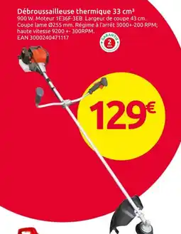 Mr Bricolage Débroussailleuse thermique 33 cm³ offre