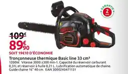 Mr Bricolage Tronçonneuse thermique Basic line 33 cm³ offre