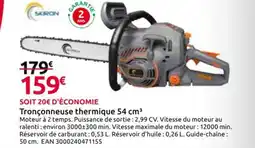 Mr Bricolage Tronçonneuse thermique 54 cm³ offre