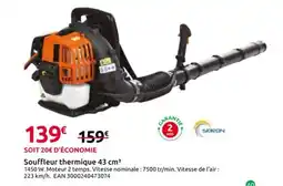 Mr Bricolage Souffleur thermique 43 cm³ offre